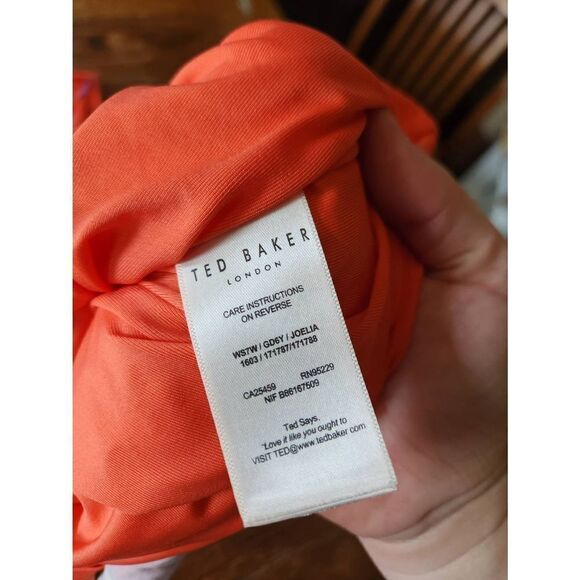 Ted Baker Joelia Floral red Knit Midi Dress Ted Size 2 (US 6) - Picture 4 of 5